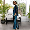 2 Piece Set Set - V-neck Top and Straight Leg Pants with Pockets - Abstract
