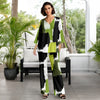 2 Piece Set Set - V-neck Top and Straight Leg Pants with Pockets - Abstract