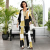 2 Piece Set Set - V-neck Top and Straight Leg Pants with Pockets - Abstract