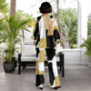 2 Piece Set Set - V-neck Top and Straight Leg Pants with Pockets - Abstract