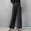 Straight Leg Pants with Pockets - Polka Dots