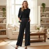 Straight Leg Pants with Pockets - Polka Dots