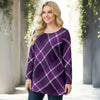 Long Sleeve Round Neck Tunic - Plaid