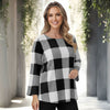 Long Sleeve Round Neck Tunic - Plaid