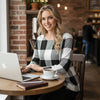 Long Sleeve Round Neck Tunic - Plaid