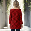 Long Sleeve Round Neck Tunic - Plaid
