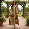 Short Sleeve Maxi Dress with Pockets - Abstract