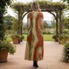 Short Sleeve Maxi Dress with Pockets - Abstract