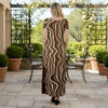 Short Sleeve Maxi Dress with Pockets - Abstract