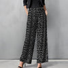 Straight Leg Pants with Pockets - Animal Print