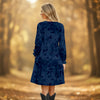 Long Sleeve Ruffle Cuff Tiered Dress with Pockets - Floral