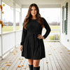 Long Sleeve Front Tie-Waist Dress