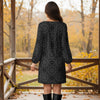 Long Sleeve Front Tie-Waist Dress - Mandala