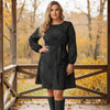 Long Sleeve Front Tie-Waist Dress - Mandala