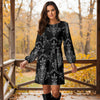 Long Sleeve Front Tie-Waist Dress - Arabesque