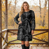 Long Sleeve Front Tie-Waist Dress - Arabesque
