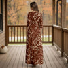 Three Quarter Sleeve Tie-Waist Wrap Maxi Dress - Floral