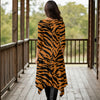 Three Quarter Sleeve Midi Dress with Pockets - Animal Print