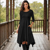 Three Quarter Sleeve Midi Dress with Pockets