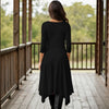 Three Quarter Sleeve Midi Dress with Pockets