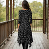 Three Quarter Sleeve Midi Dress with Pockets - Animal Print